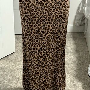 Leopard/Cheetah Print Satin Skirt